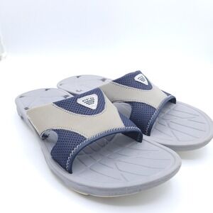 Columbia Cuddy II Slides Mens 12 Silver and Blue Comfort Water Shoes Fishing